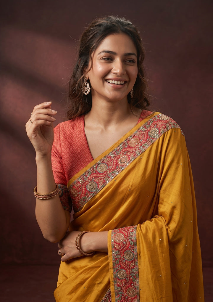 Mustard Banarasi Art Silk Saree