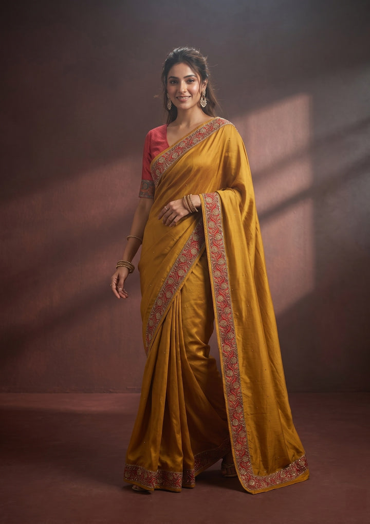 Mustard Banarasi Art Silk Saree