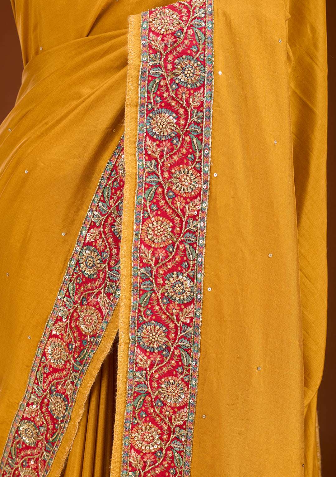 Mustard Banarasi Art Silk Saree