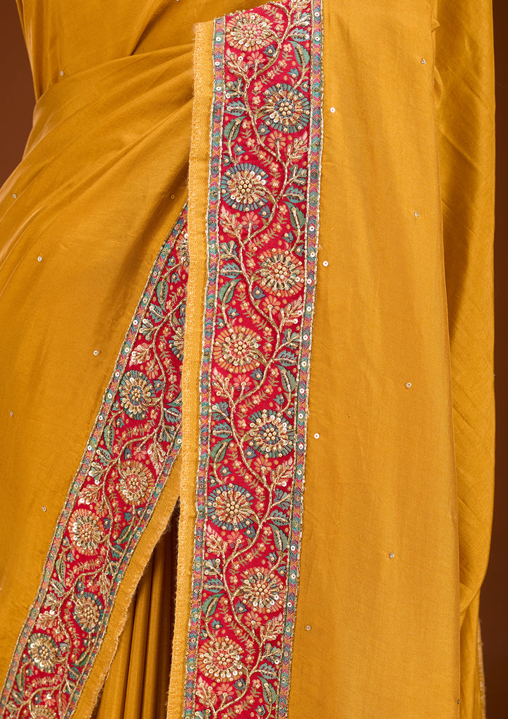 Mustard Banarasi Art Silk Saree