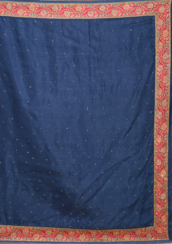 Peacock Blue Banarasi Art Silk Saree