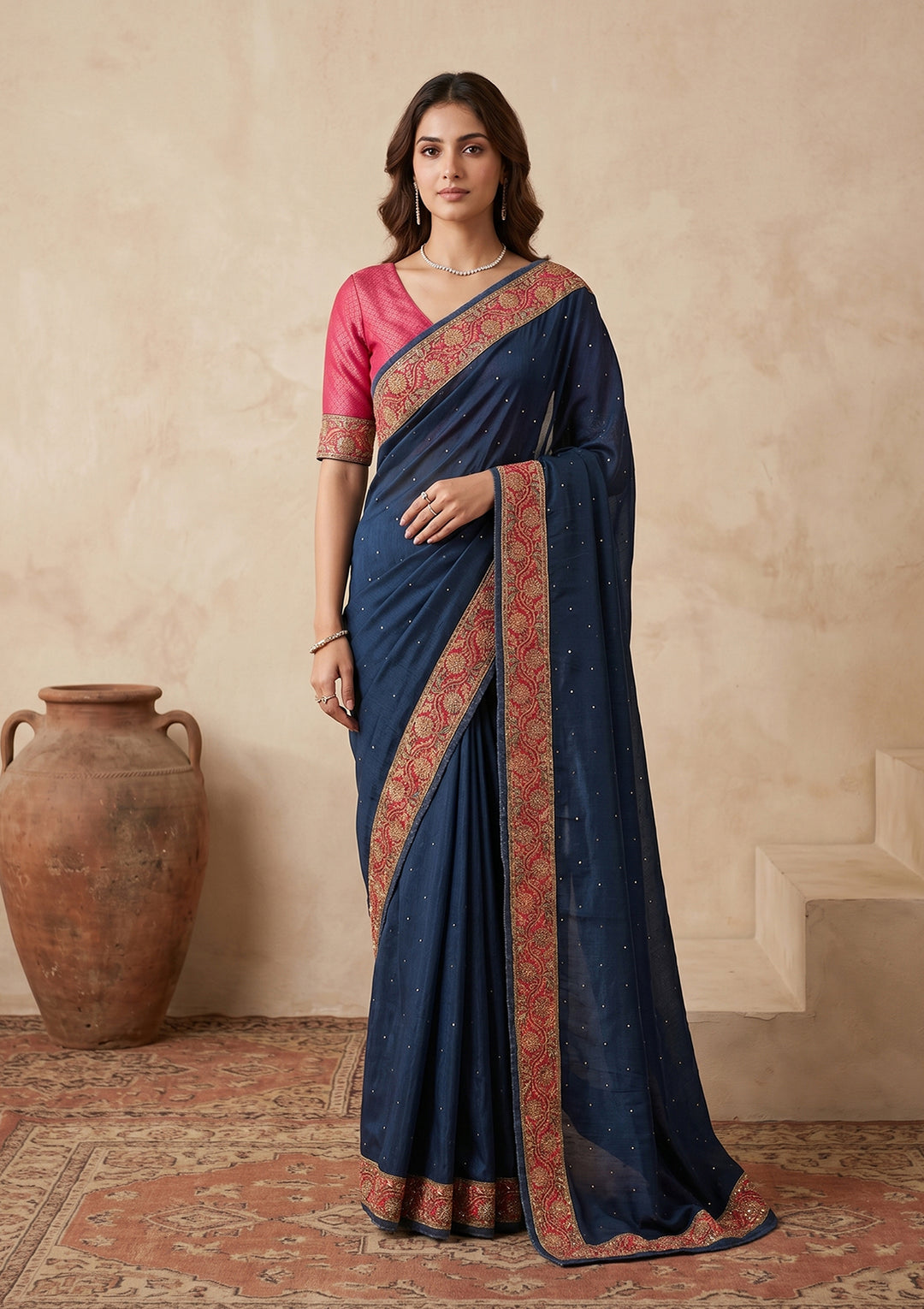 Peacock Blue Banarasi Art Silk Saree