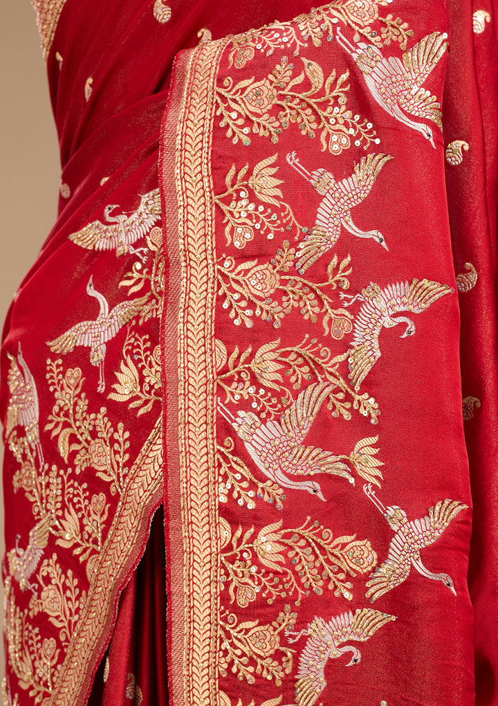 Red Kanjivaram Art Silk Saree