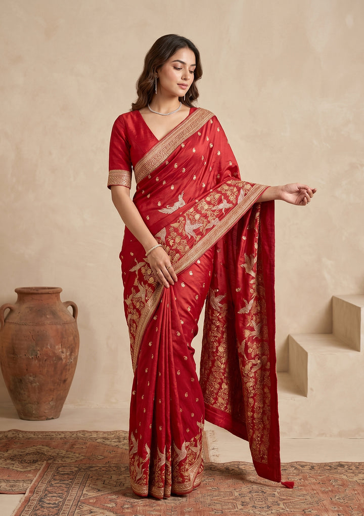 Red Kanjivaram Art Silk Saree