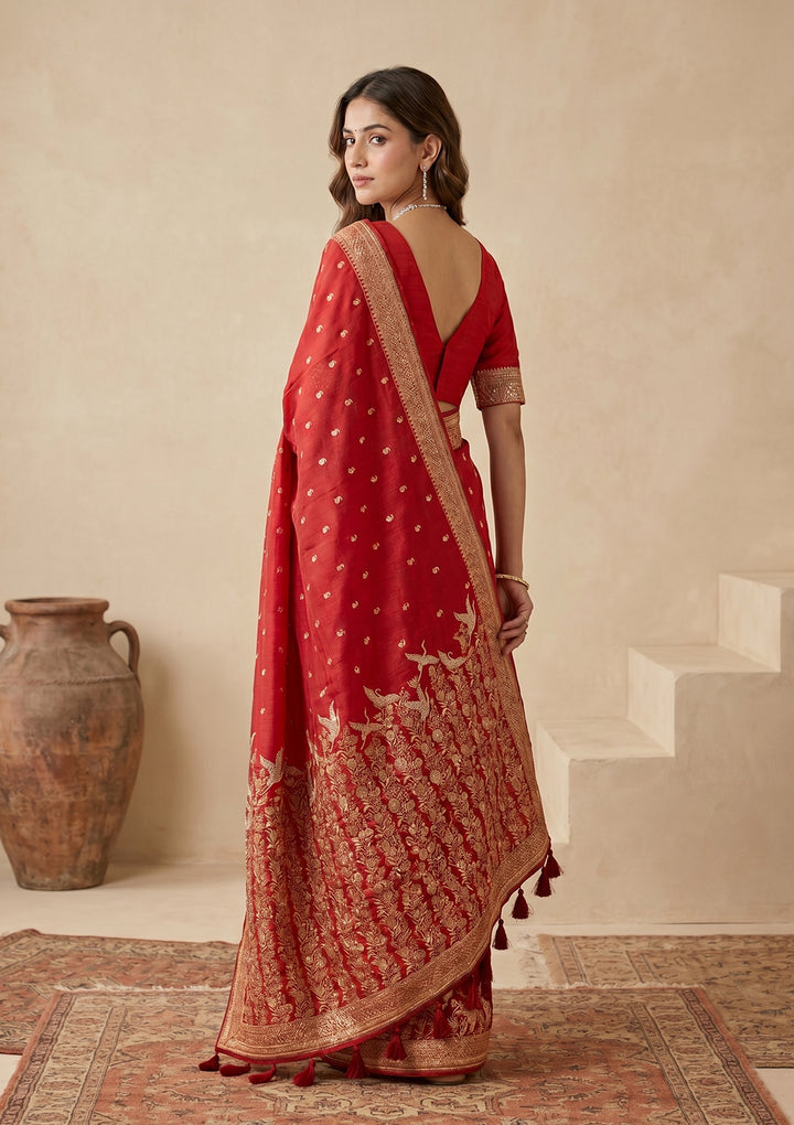 Red Kanjivaram Art Silk Saree