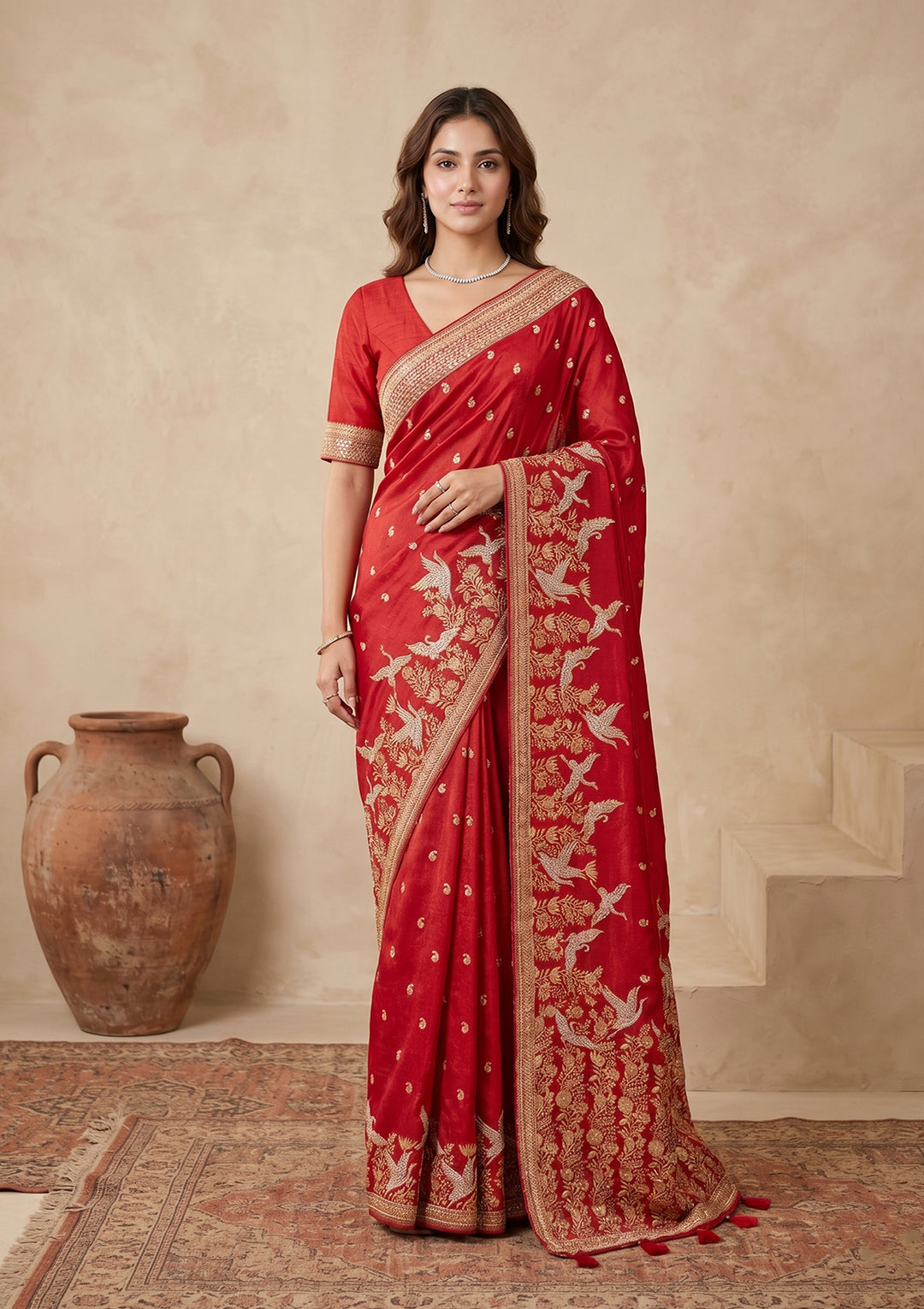 Red Kanjivaram Art Silk Saree