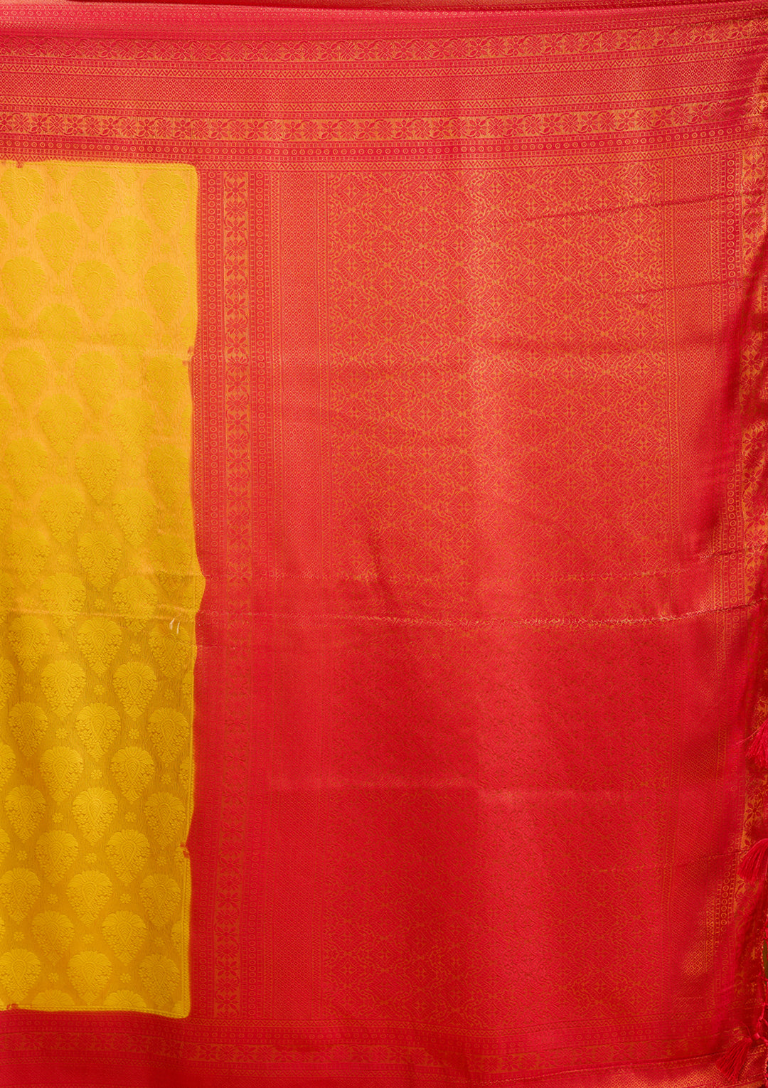 Yellow Kanjivaram Soft Raw Silk Saree