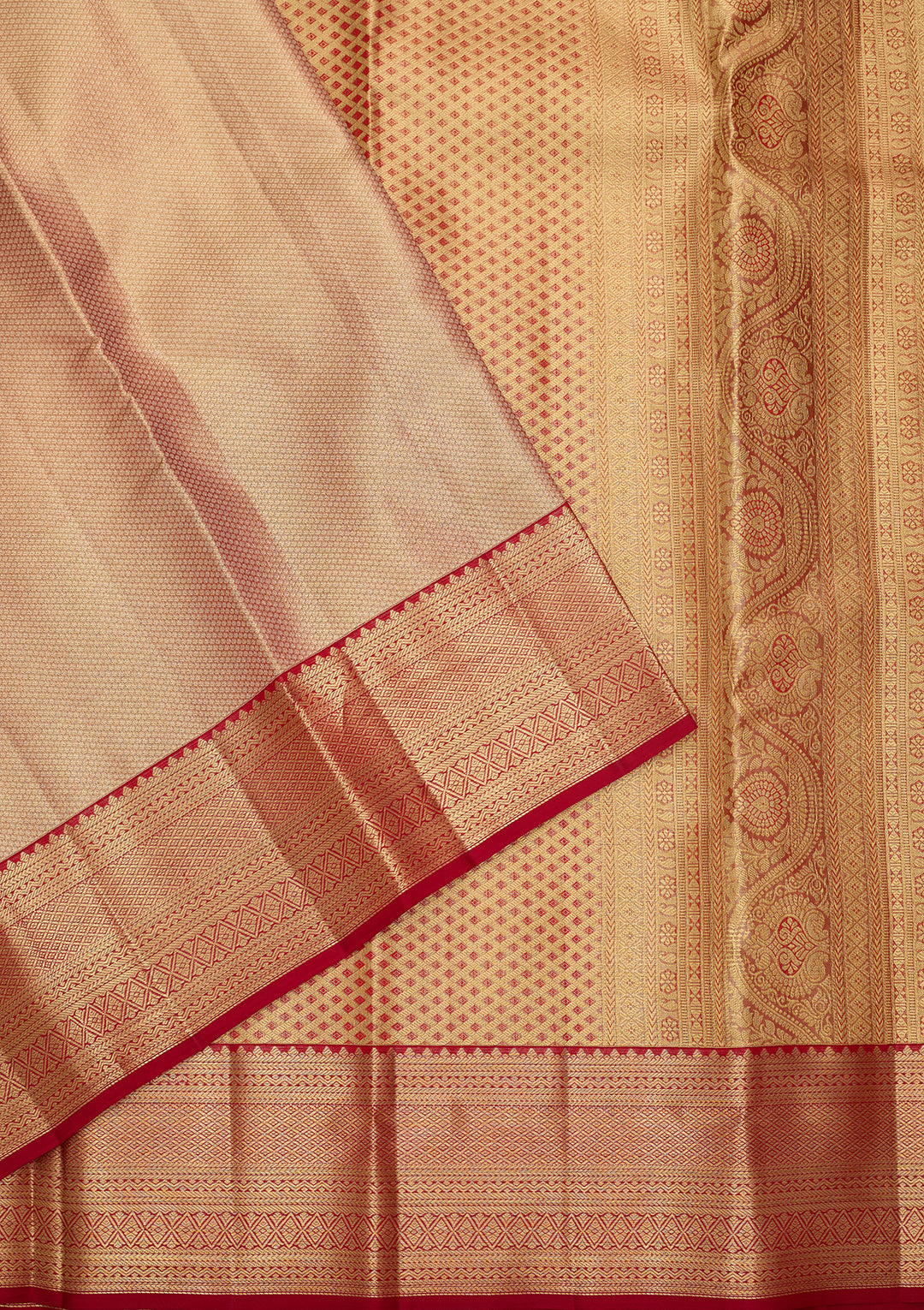 Peach Silk Plain Saree With Matching Blouse Piece