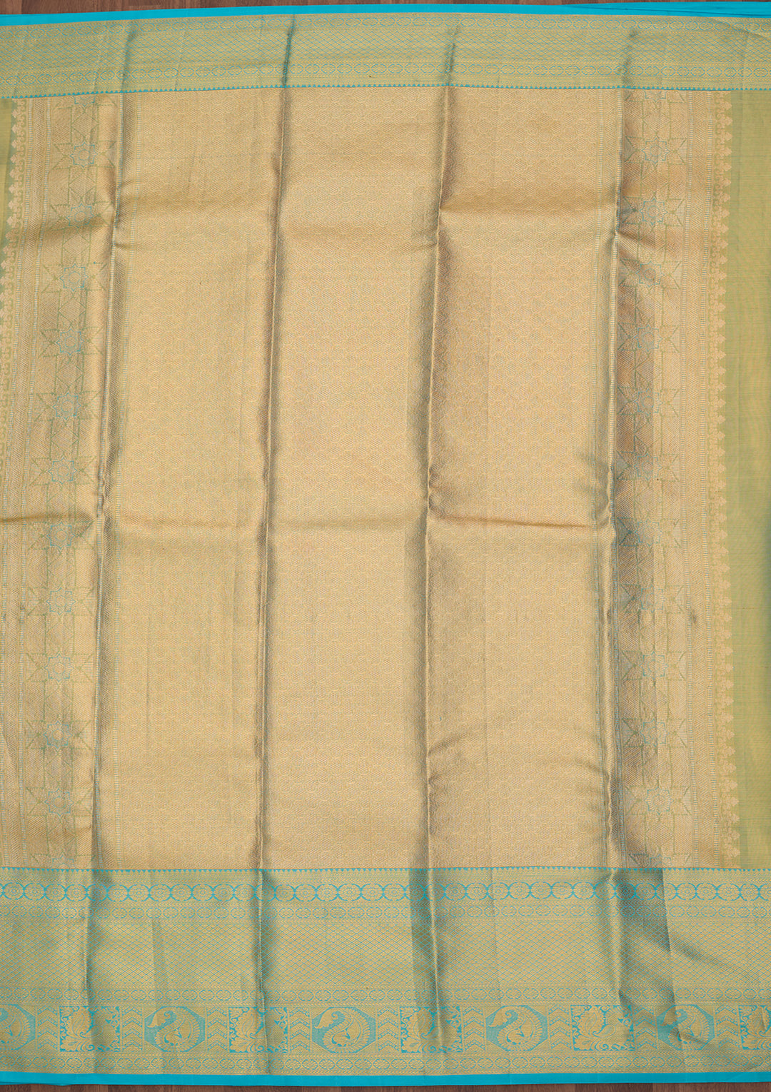 Sea Green Silk Jaal Saree With Matching Blouse Piece