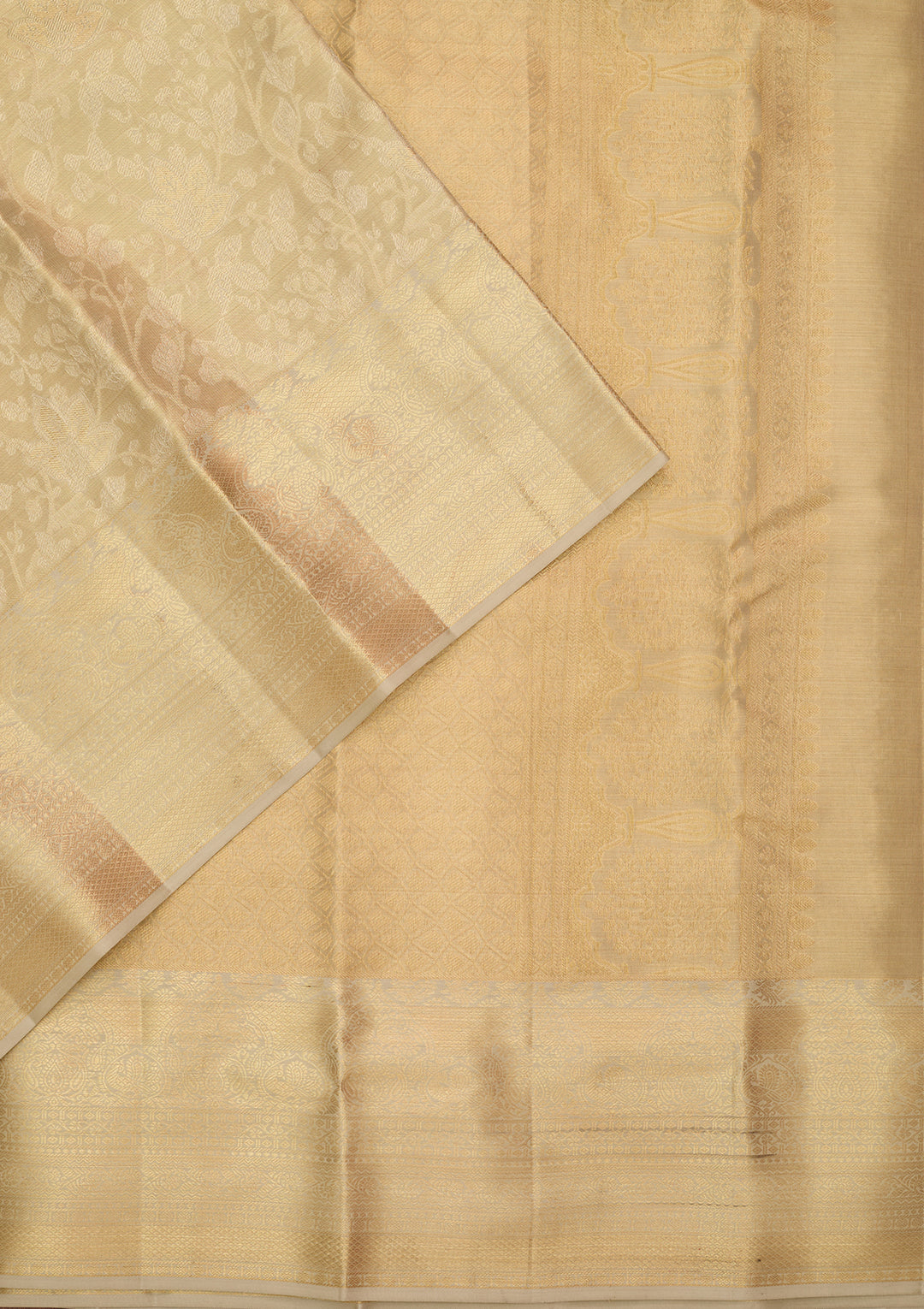 Pista Green Silk Jaal Saree With Matching Blouse Piece