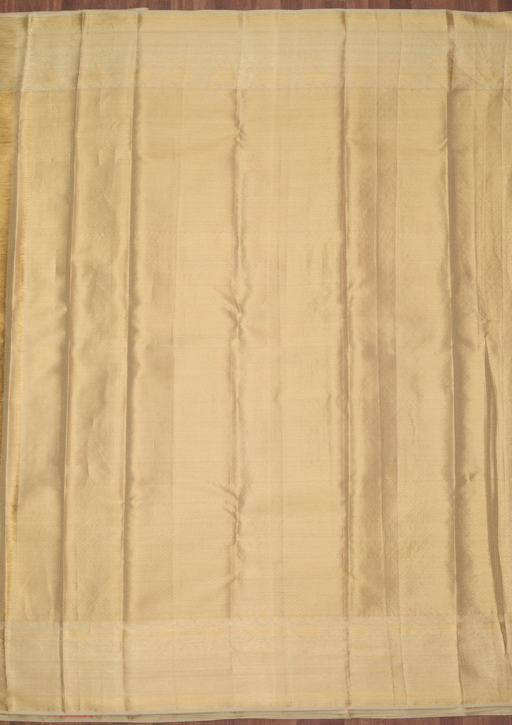 Pista Green Silk Jaal Saree With Matching Blouse Piece