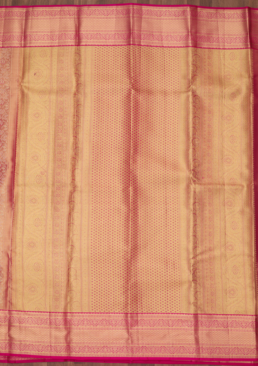 Peach Silk Jaal Saree With Matching Blouse Piece