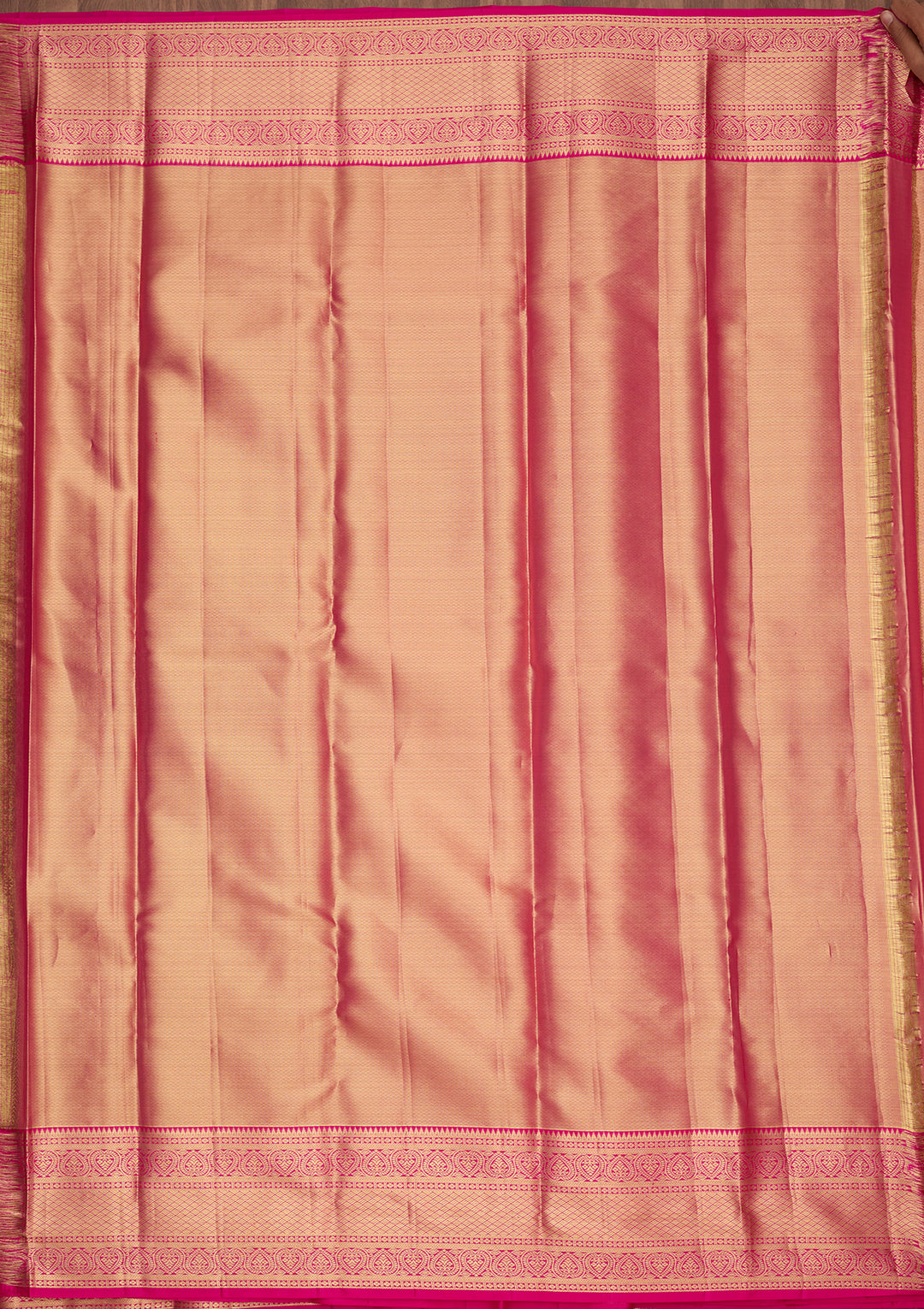 Peach Silk Jaal Saree With Matching Blouse Piece