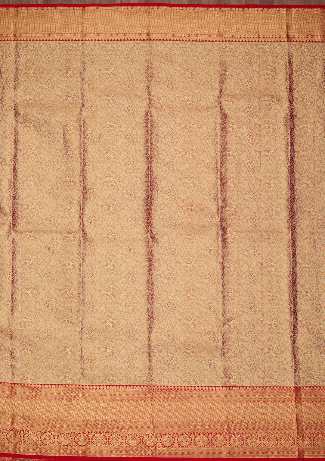 Peach Silk Jaal Saree With Matching Blouse Piece