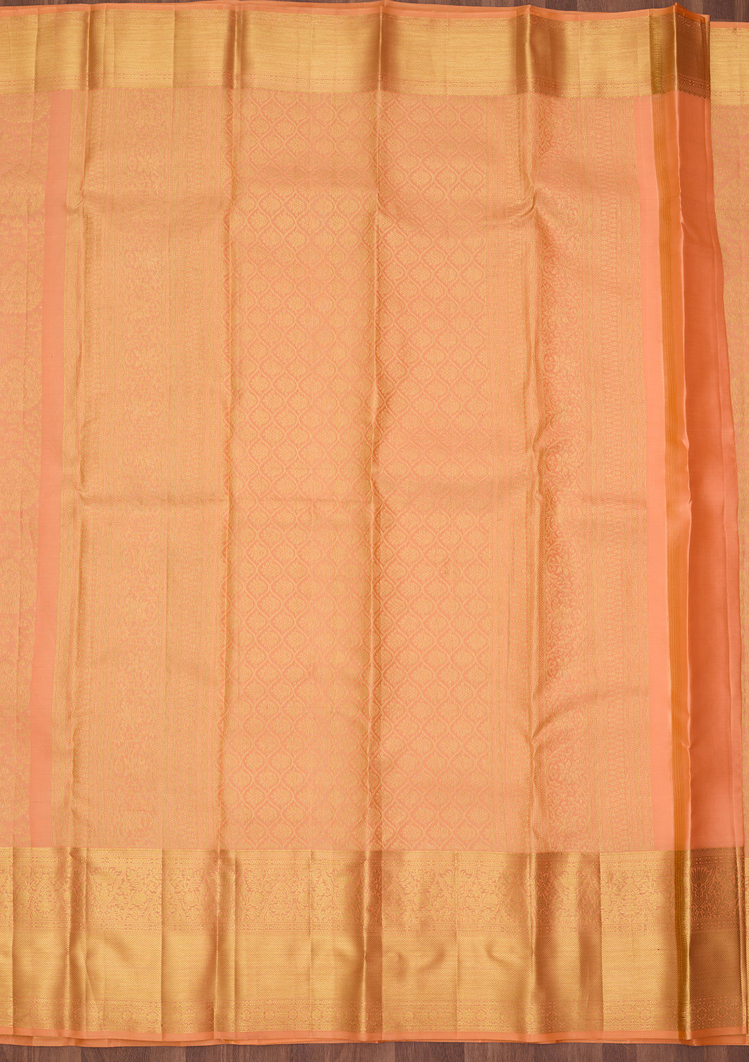 Peach Silk Jaal Saree With Matching Blouse Piece