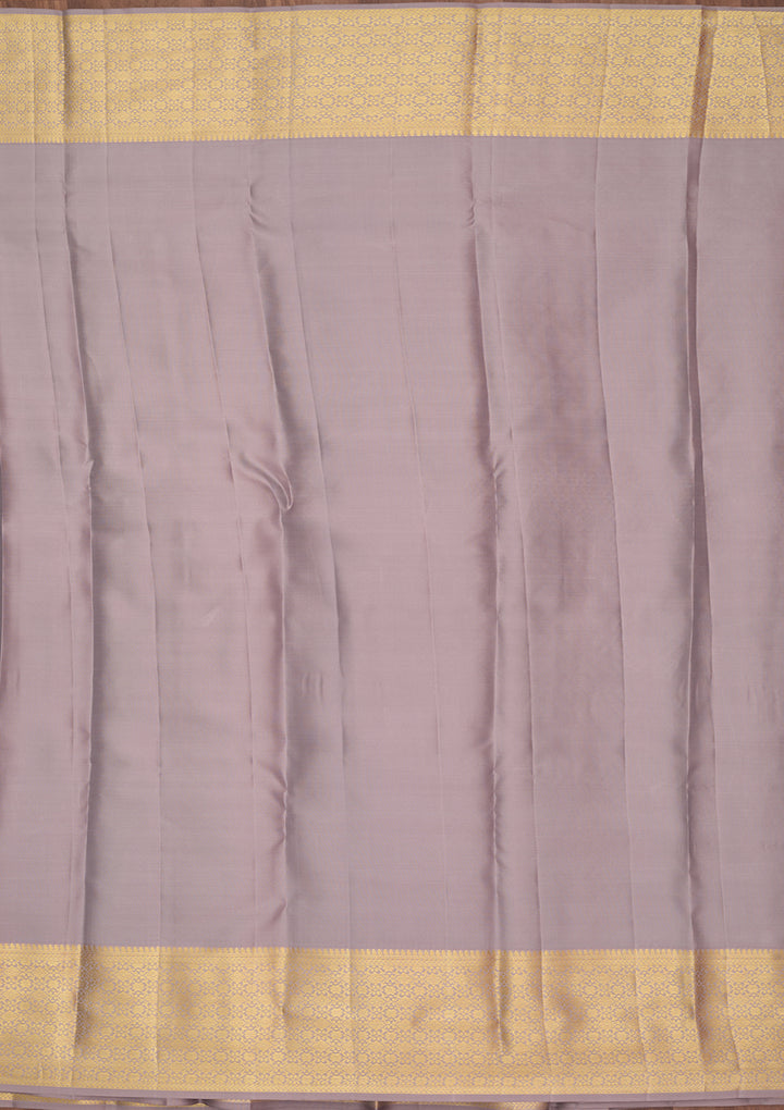 Grey Silk Jaal Saree With Matching Blouse Piece