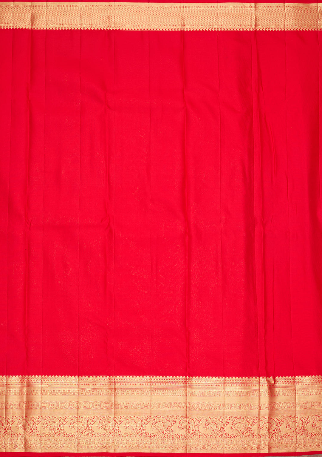 Red Silk Stripes Saree With Matching Blouse Piece