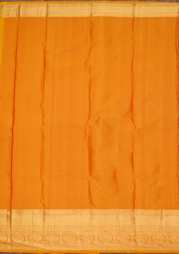 Mustard Silk Jaal Saree With Matching Blouse Piece