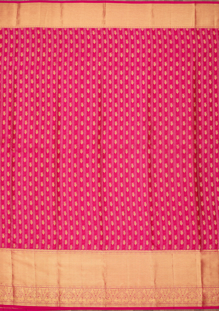 Mustard Dharmavaram Pure Silk Saree