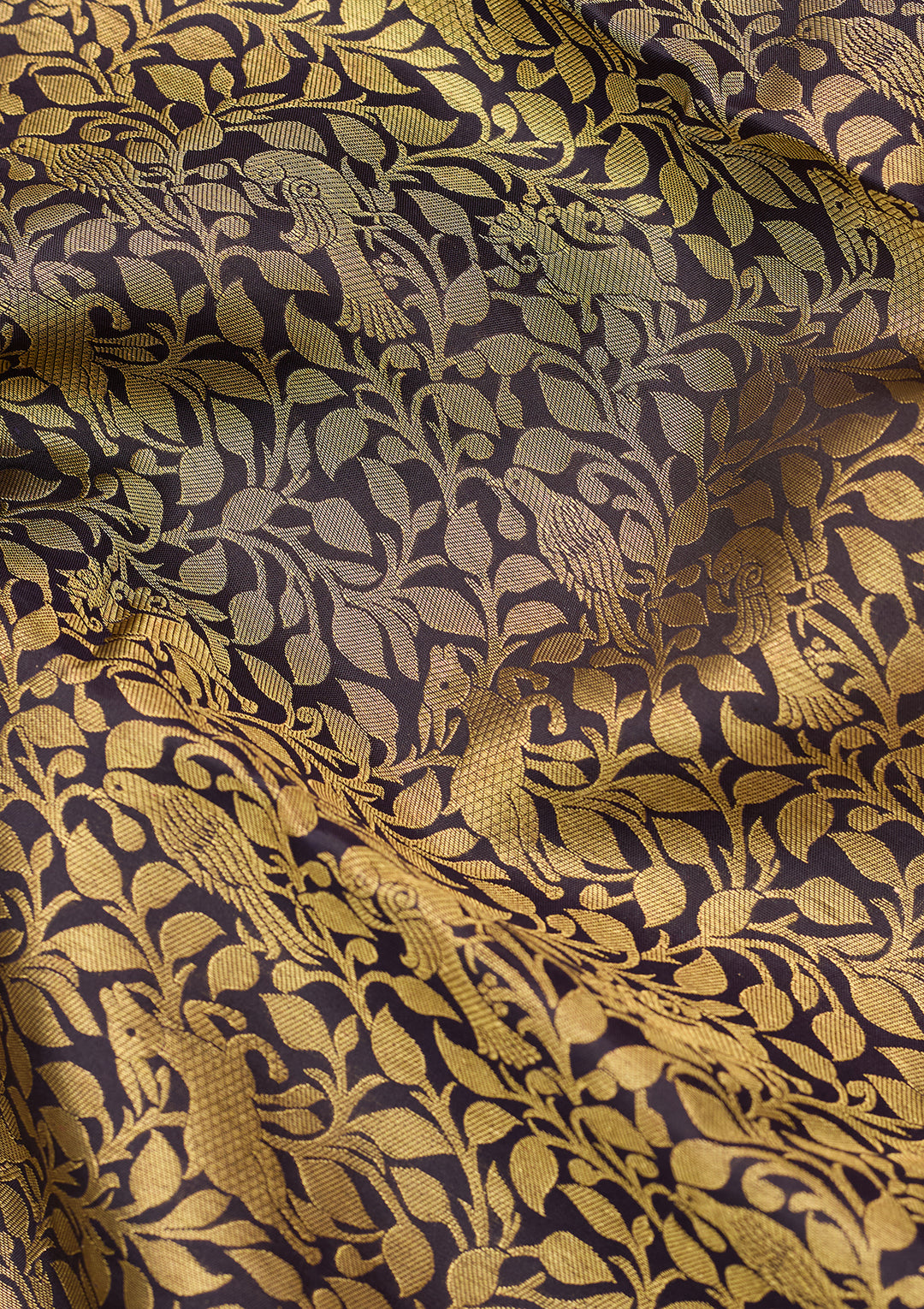 Navy Blue Dharmavaram Pure Silk Saree