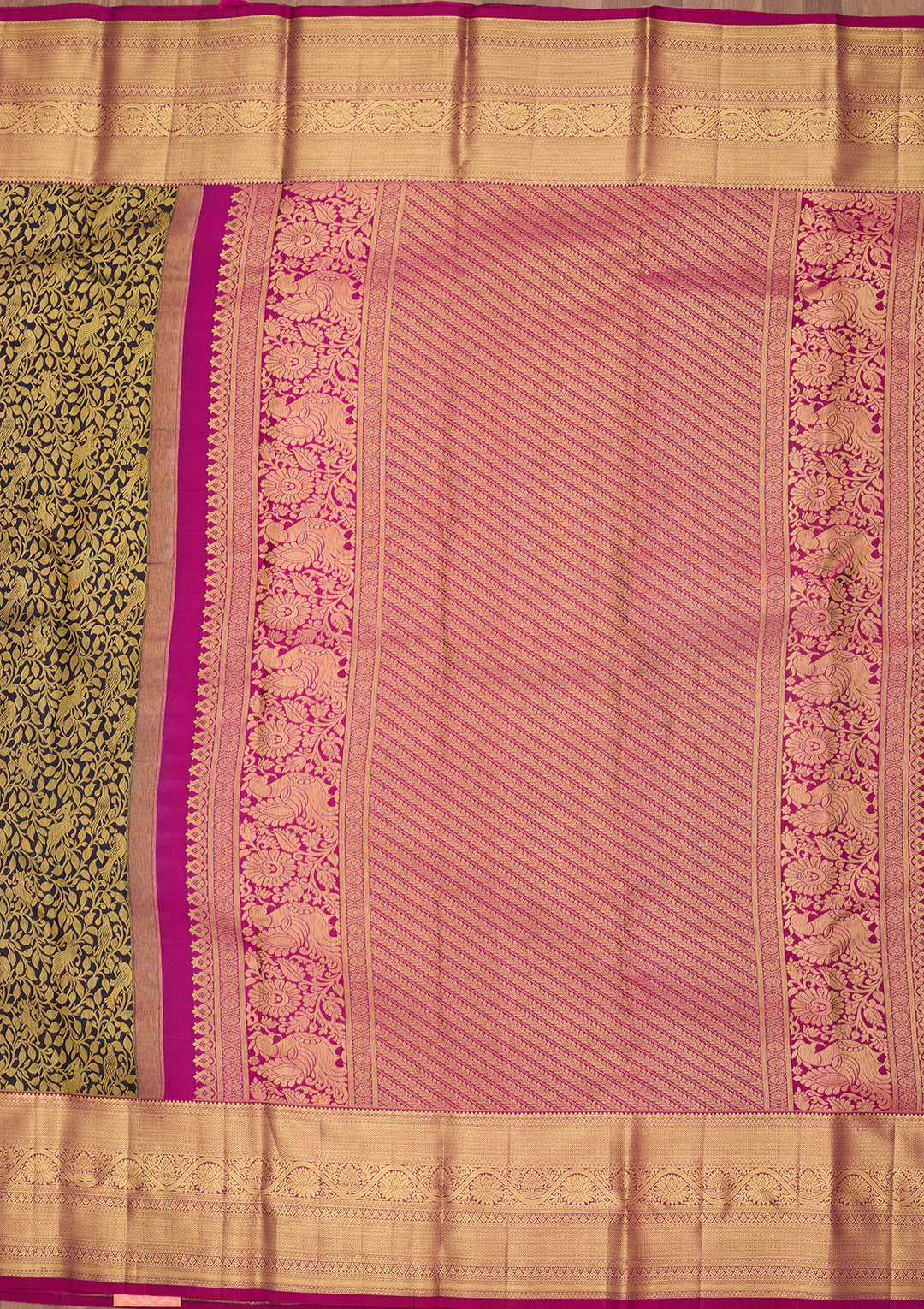 Navy Blue Dharmavaram Pure Silk Saree