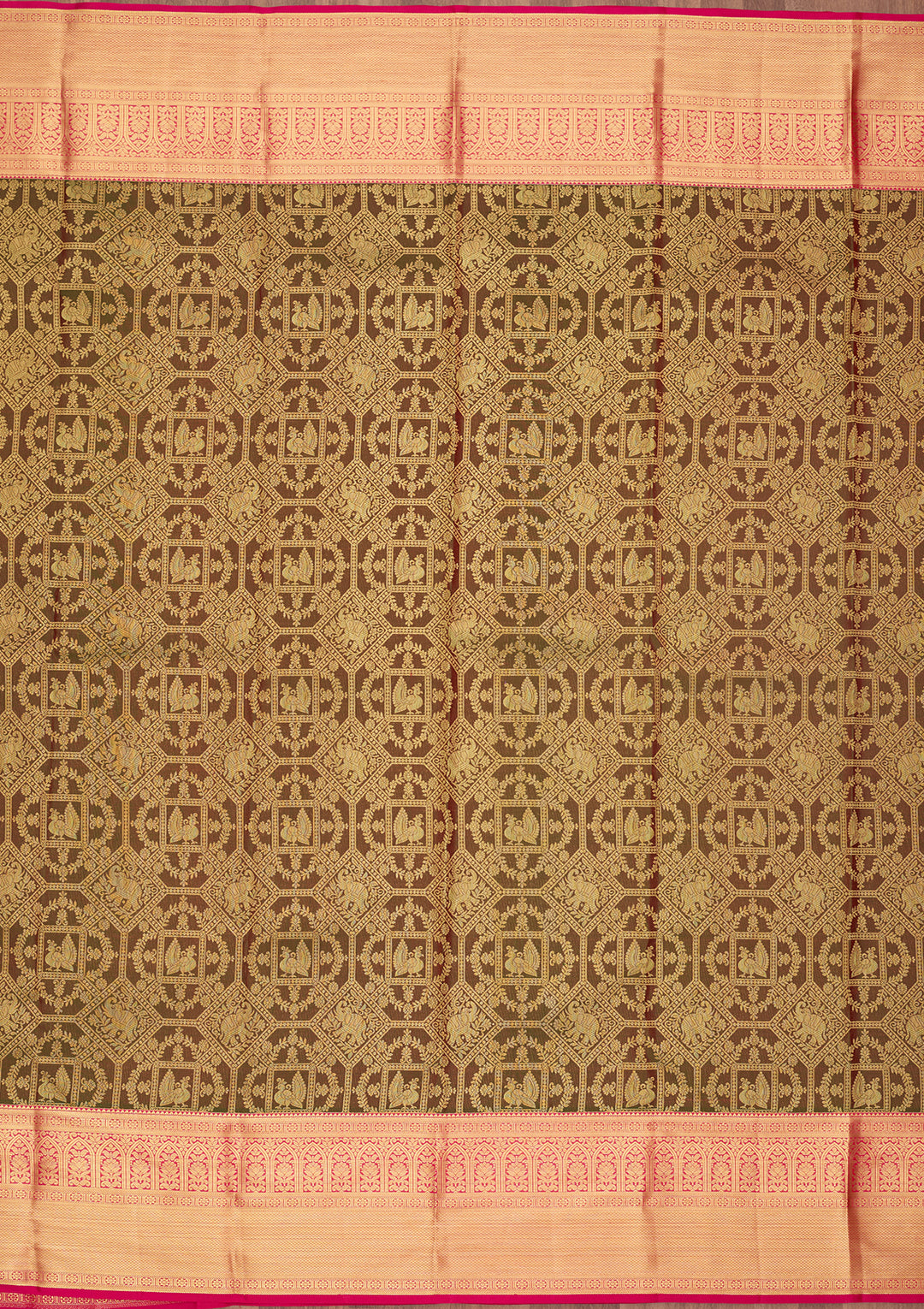 Mehendi Dharmavaram Pure Silk Saree