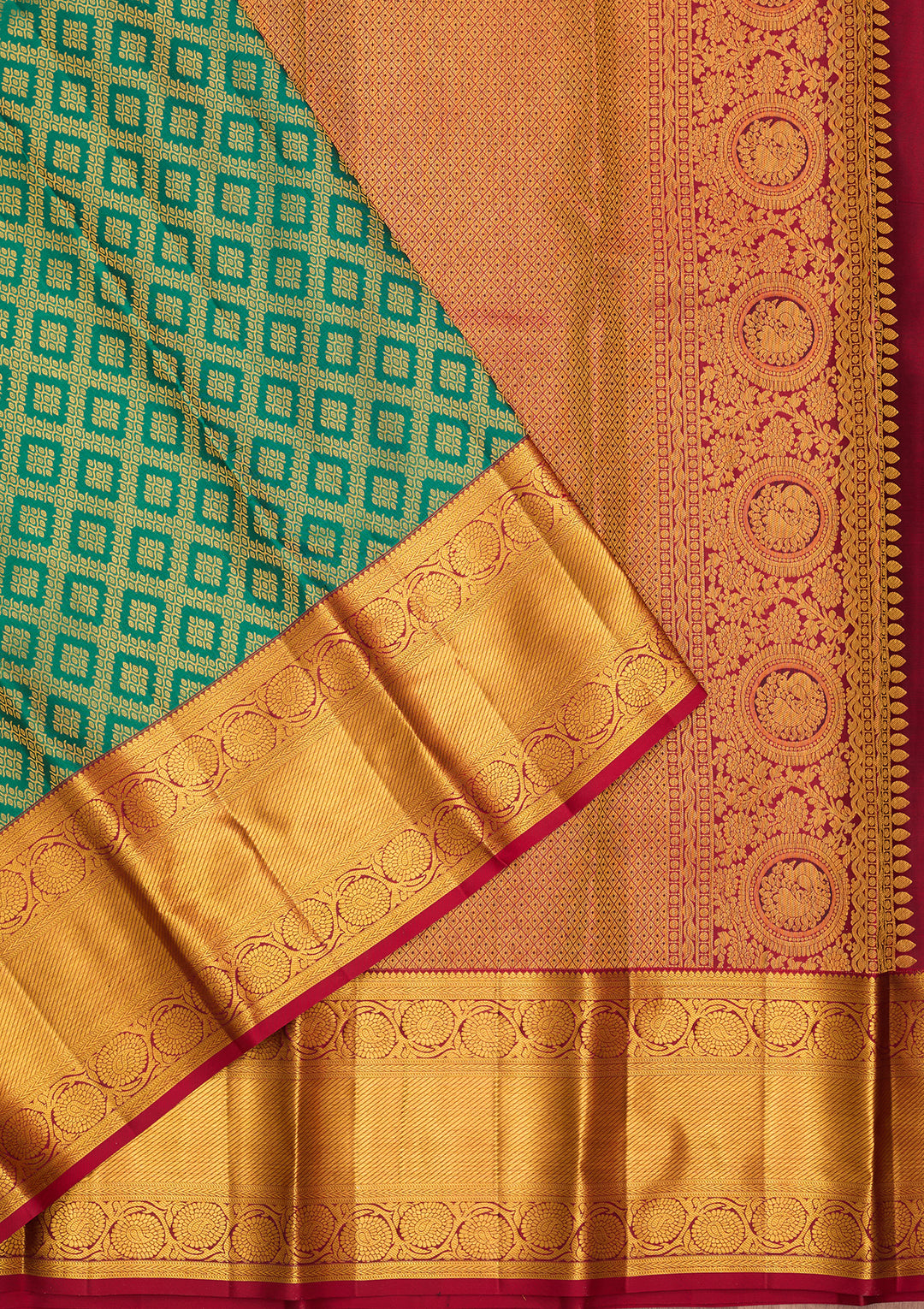 Rama Green Dharmavaram Pure Silk Saree