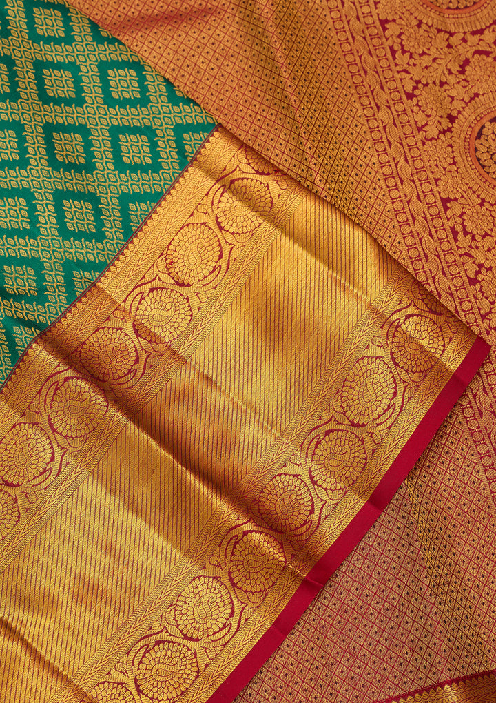 Rama Green Dharmavaram Pure Silk Saree