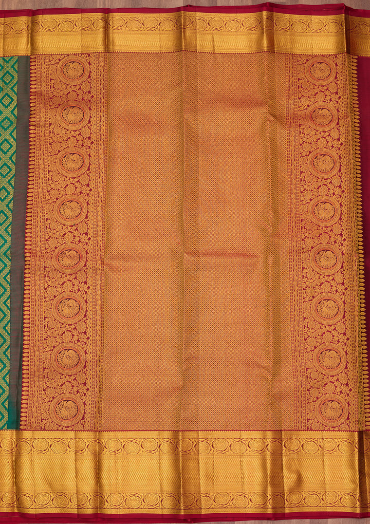 Rama Green Dharmavaram Pure Silk Saree