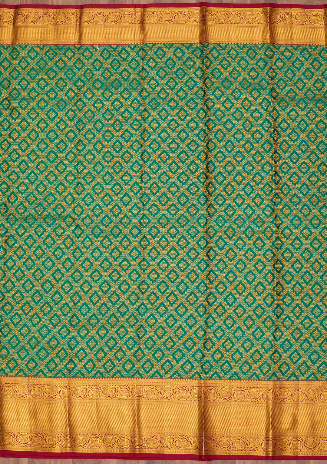 Rama Green Dharmavaram Pure Silk Saree