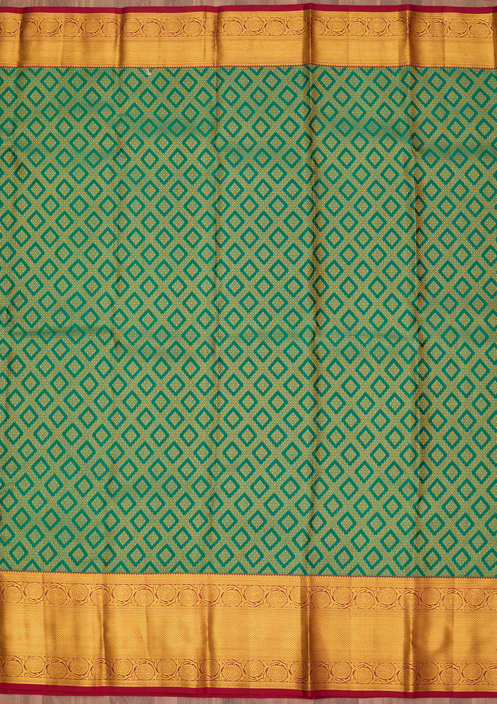 Rama Green Dharmavaram Pure Silk Saree