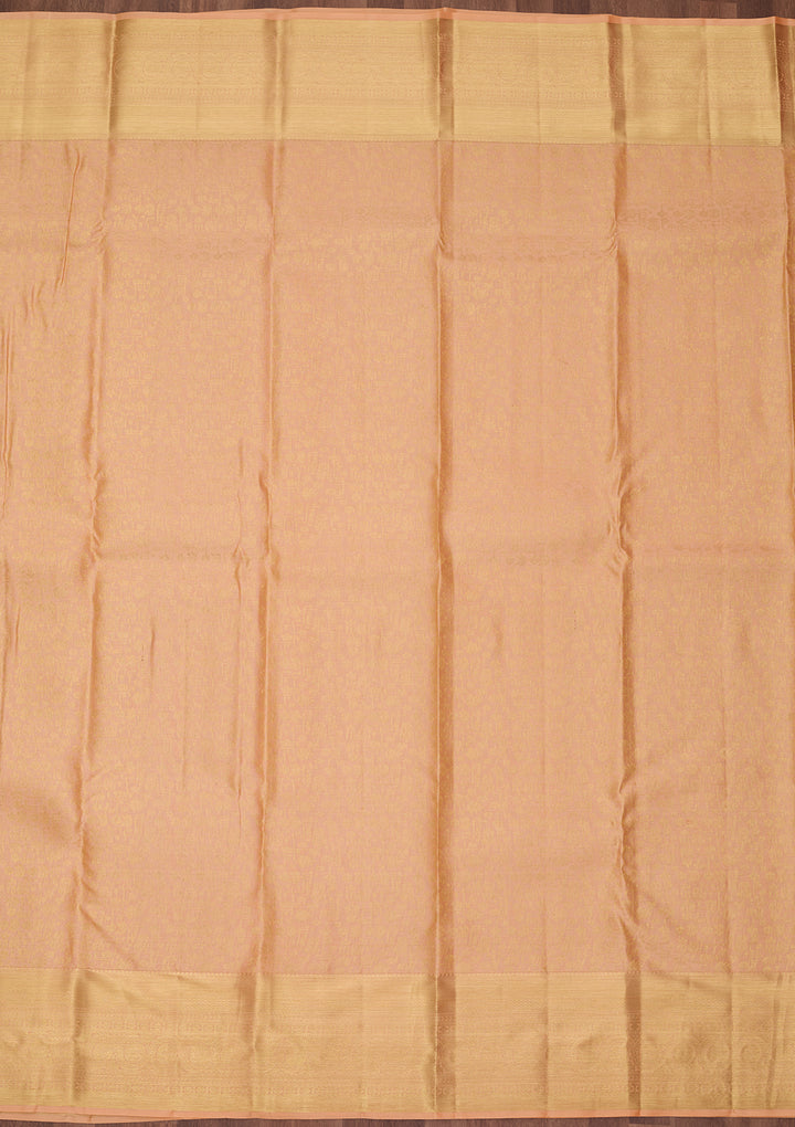 Peach Dharmavaram Pure Silk Saree