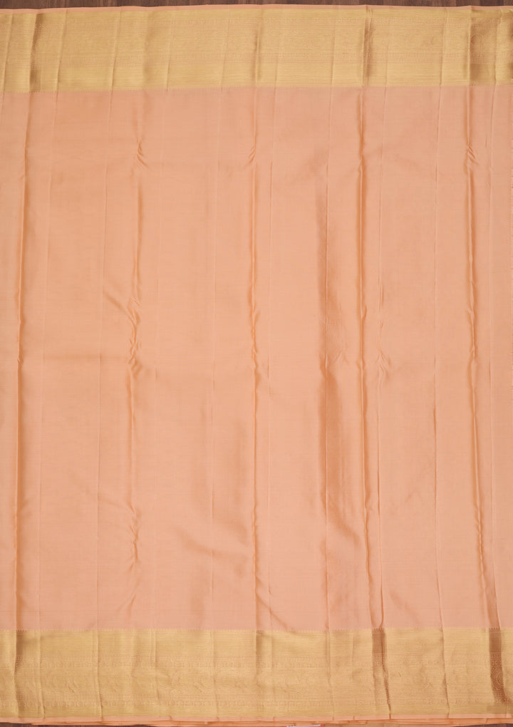 Peach Dharmavaram Pure Silk Saree