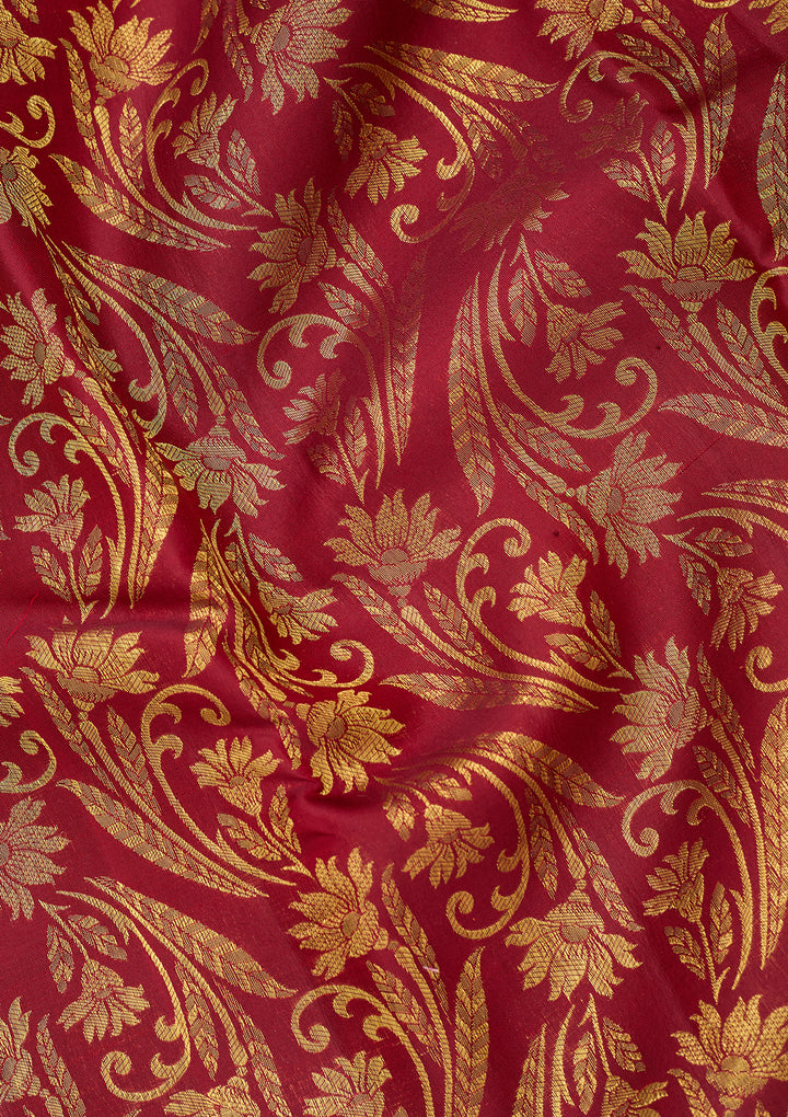 Maroon Dharmavaram Pure Silk Saree