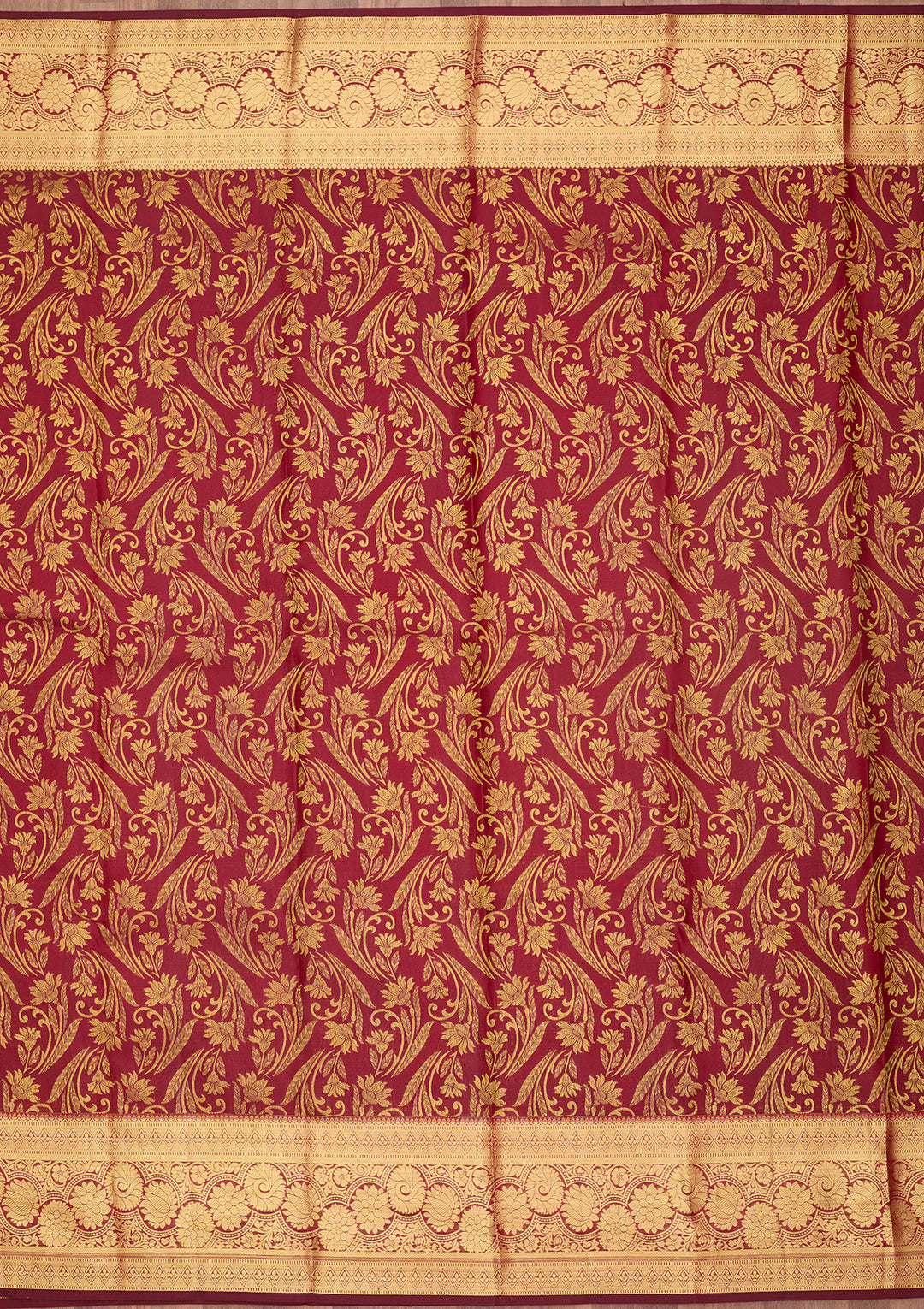 Maroon Dharmavaram Pure Silk Saree