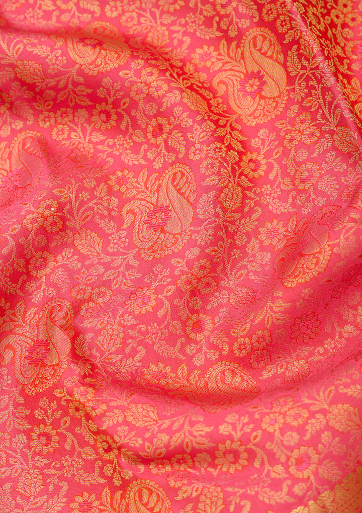 Mustard Dharmavaram Pure Silk Saree