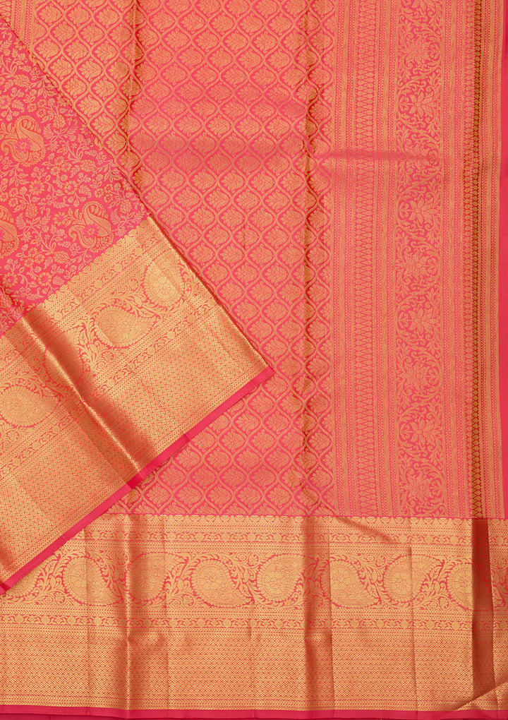 Mustard Dharmavaram Pure Silk Saree