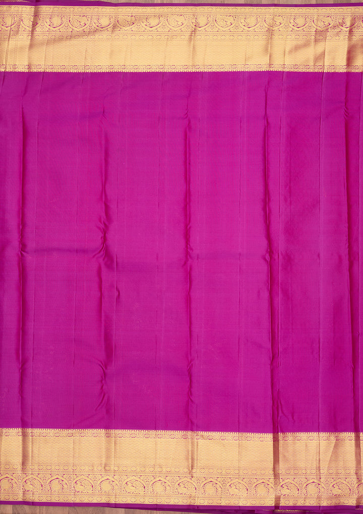 Mustard Dharmavaram Pure Silk Saree