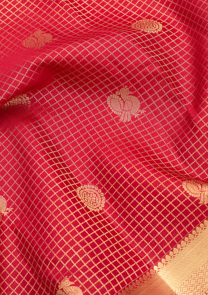 Maroon Dharmavaram Pure Silk Saree