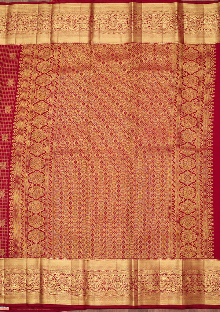 Maroon Dharmavaram Pure Silk Saree