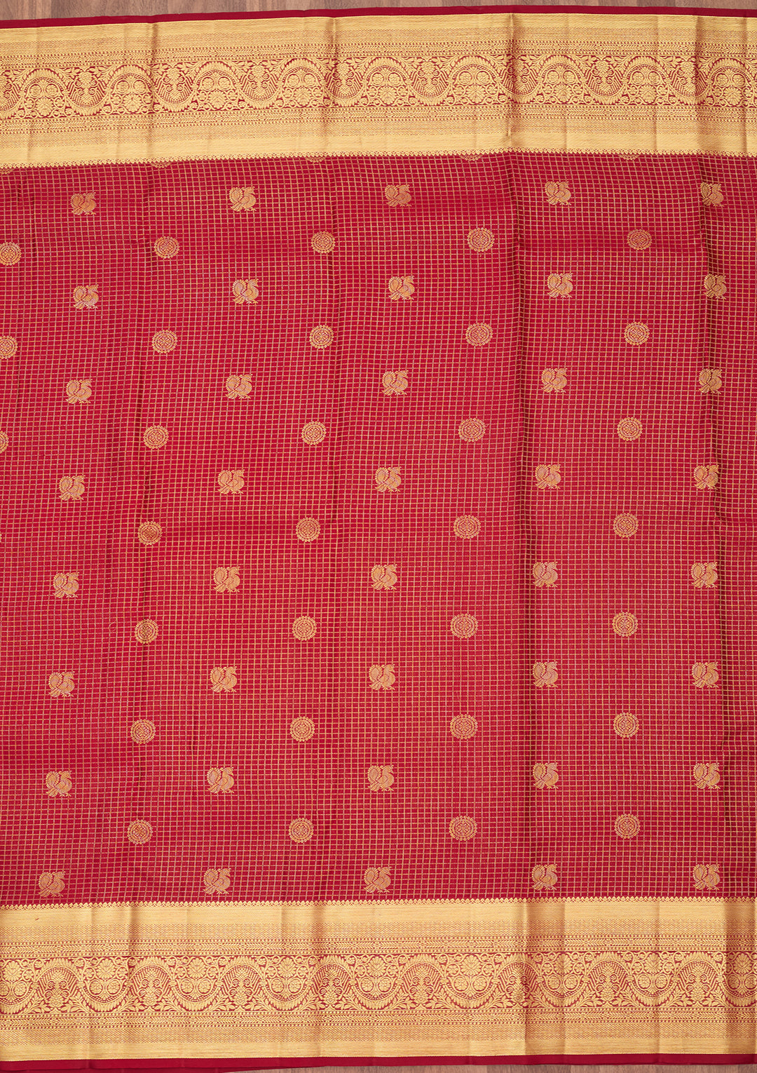 Maroon Dharmavaram Pure Silk Saree