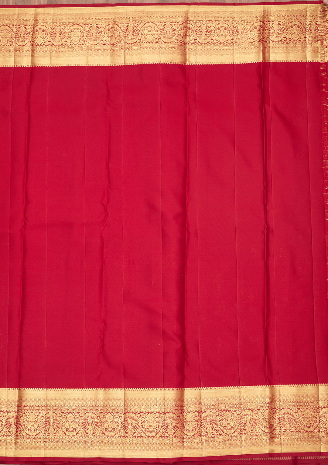 Maroon Dharmavaram Pure Silk Saree