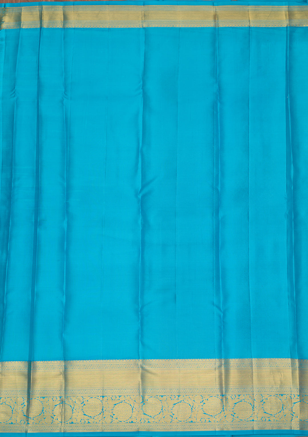 Turquoise Blue Silk Jaal Saree With Matching Blouse Piece