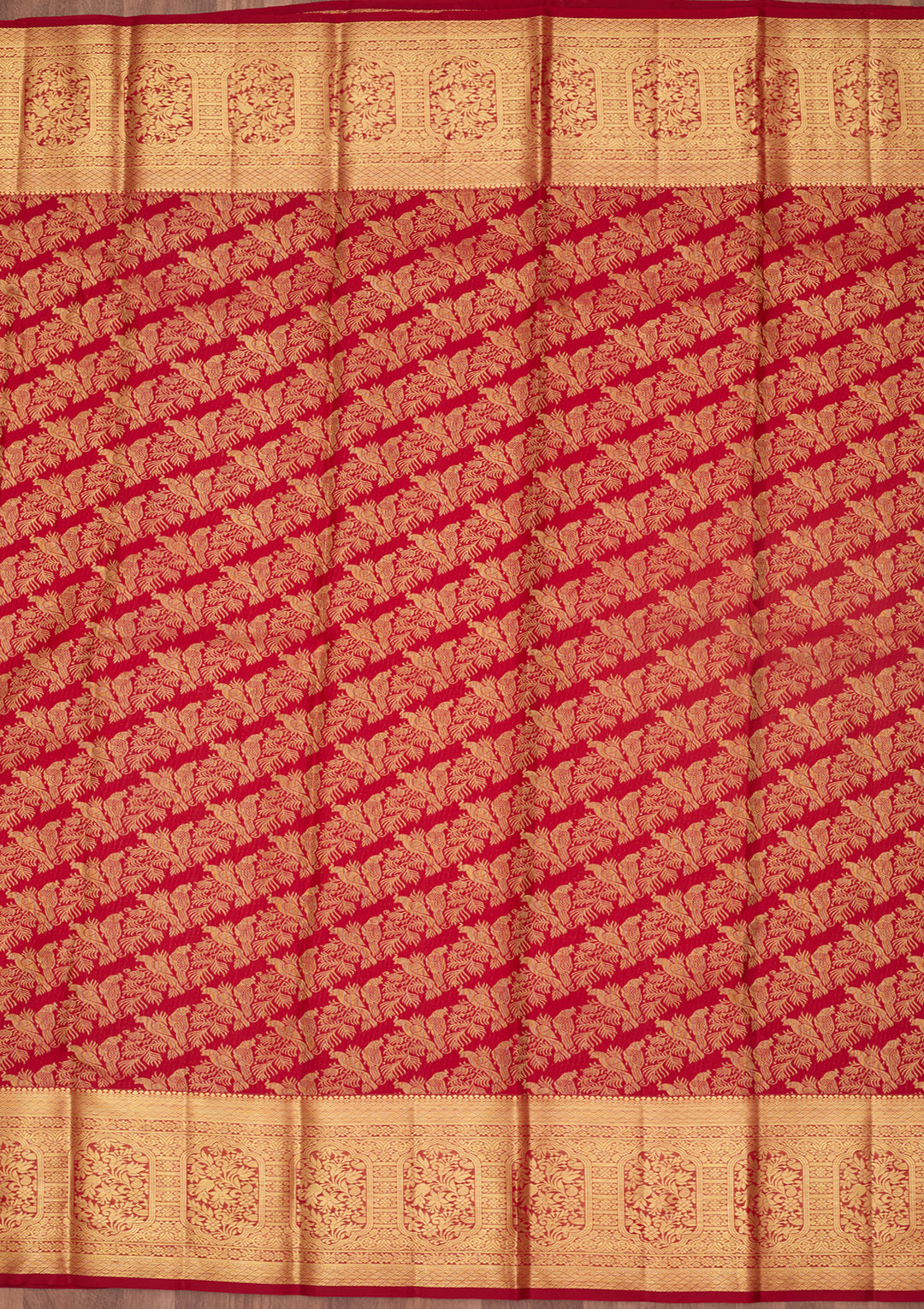 Maroon Dharmavaram Pure Silk Saree