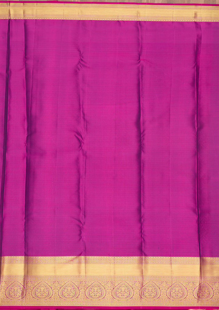 Navy Blue Silk Jaal Saree With Matching Blouse Piece