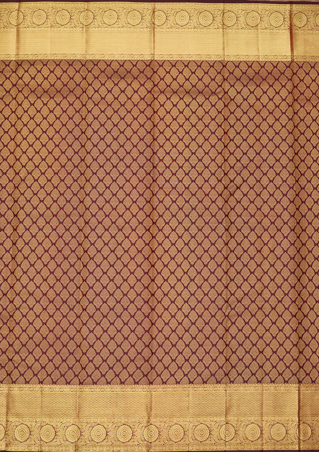 Maroon Silk Jaal Saree With Matching Blouse Piece