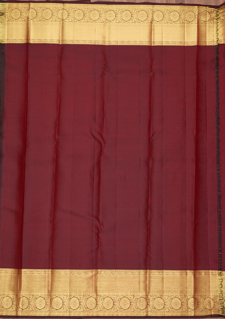 Maroon Silk Jaal Saree With Matching Blouse Piece