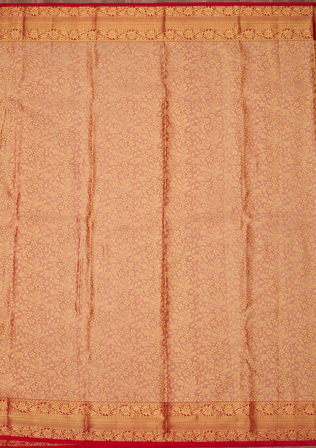 Peach Silk Jaal Saree With Matching Blouse Piece