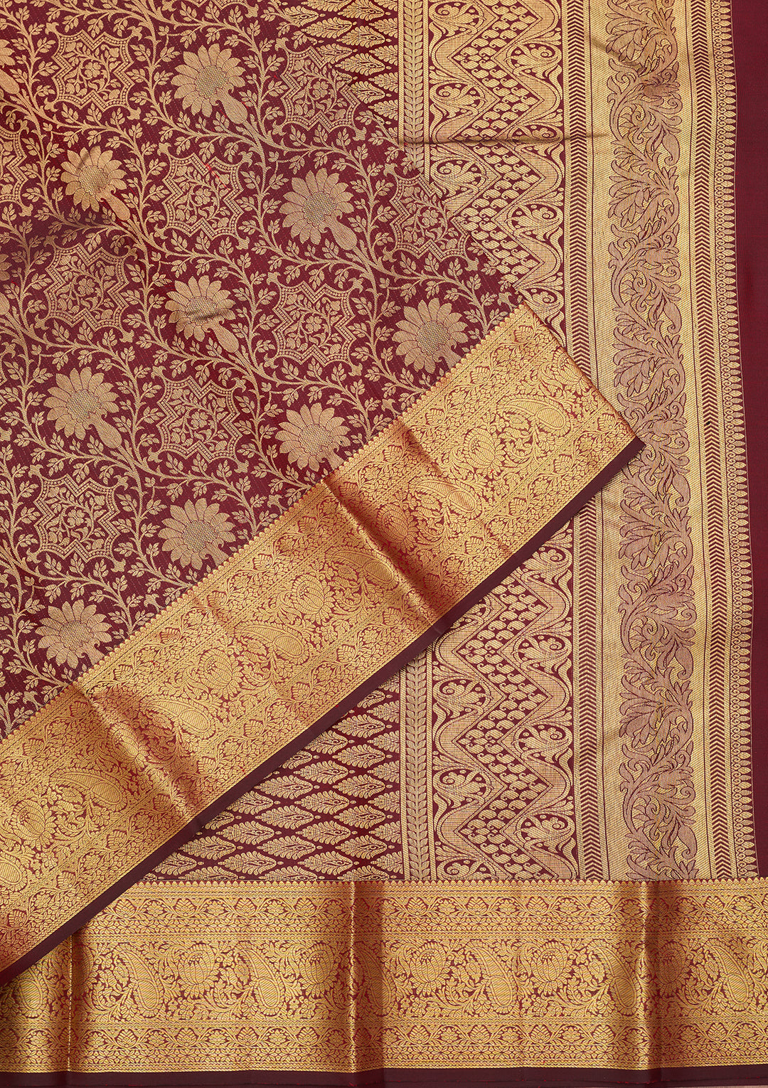 Maroon Dharmavaram Pure Silk Saree