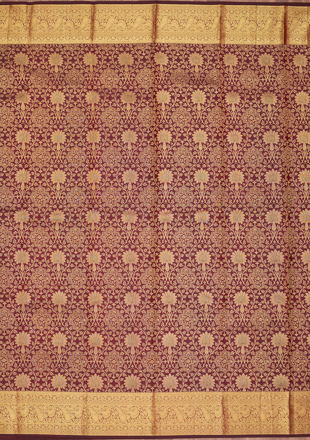 Maroon Dharmavaram Pure Silk Saree